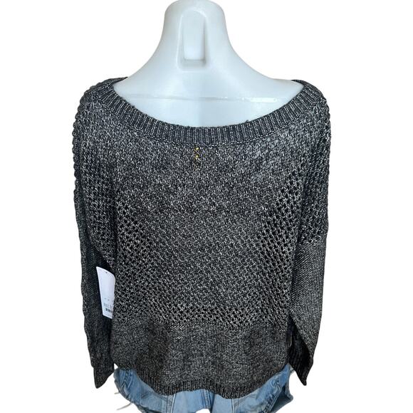LOLE Heather Gray Cable Knit Sweater XL Cotton Oversized Boxy Chunky $120 NEW - Picture 4 of 8